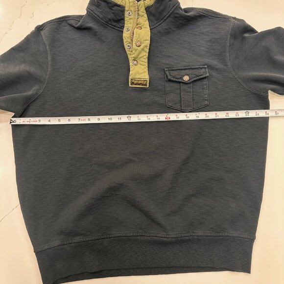 Polo Ralph Lauren Vintage 90s 1/4 zip/snap Blue/Green Pullover XXL - Picture 5 of 9